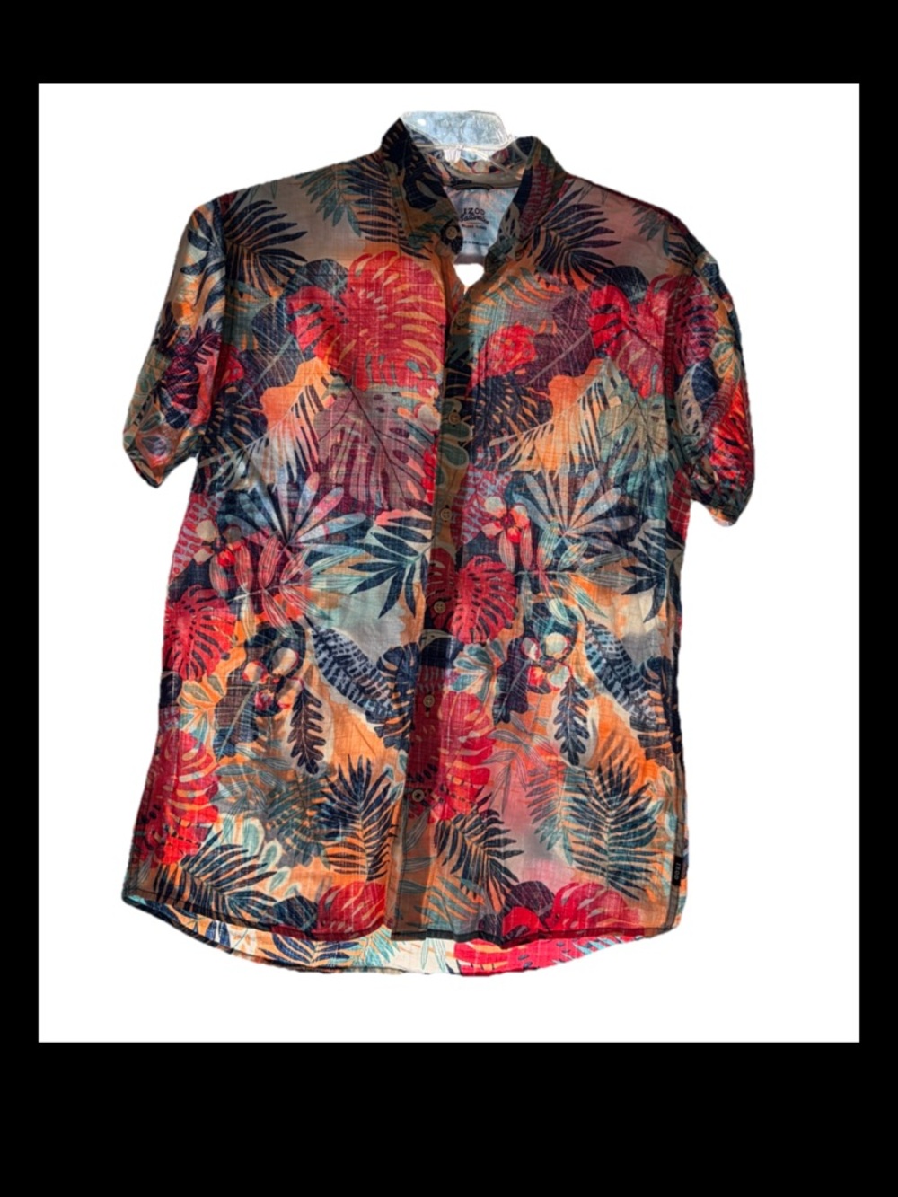 Izod Saltwater Hawaiian Shirt Lg Beach Hawaii Summer Vacation  Cruise Grandpa